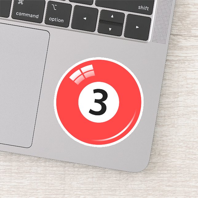 Sticker Billard/billard numéro trois (3) bleu (Détail)