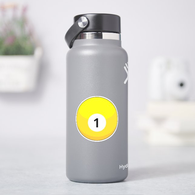 Sticker Billard jaune numéro un (HydroFlask)