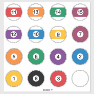 Sticker Billiards Snooker ballon pack