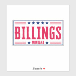 Sticker BILLINGS MONTANA Étoiles & rayures