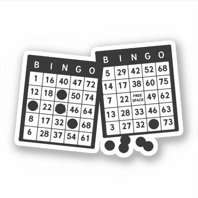 Sticker Bingo cartes jetons jeu illustration (Devant)