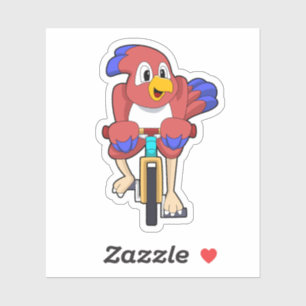 Sticker Bird with bicycle