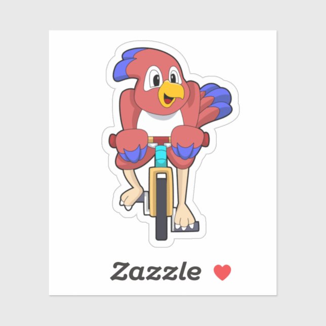 Sticker Bird with bicycle (Feuille)