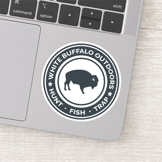 Sticker Bison blanc décortique extérieur (Détail)
