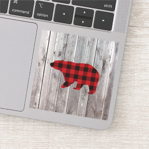 Sticker bison plaid ours sauvage un 1er anniversaire fête