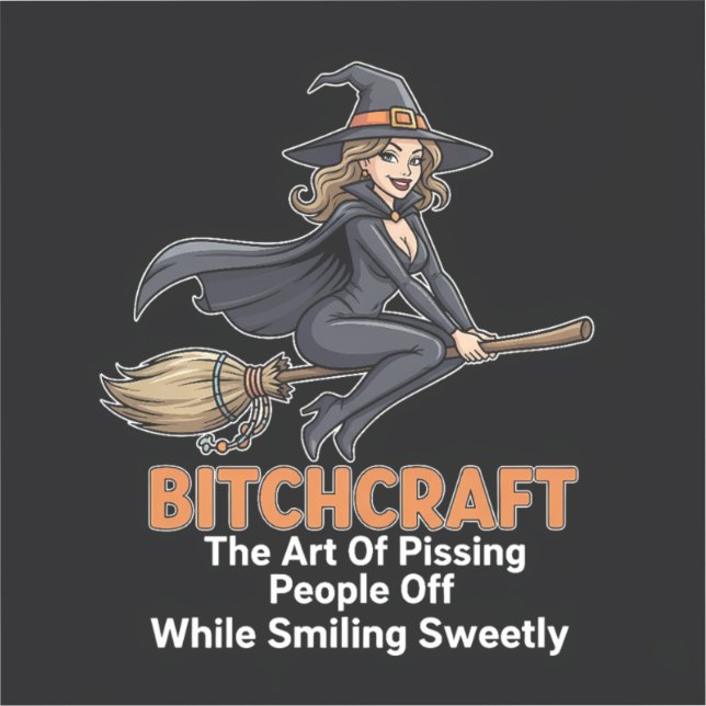 Sticker "BITCHCRAFT" en vinyle coupé (Recto)