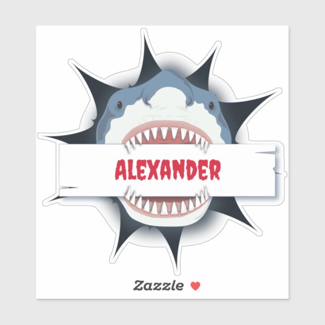 Sticker Bite de requin personnalisée (Feuille)