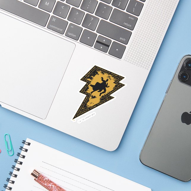 Sticker Black Adam Distressed Lightning Bolt Graphic (Ordinateur portable avec iPhone)