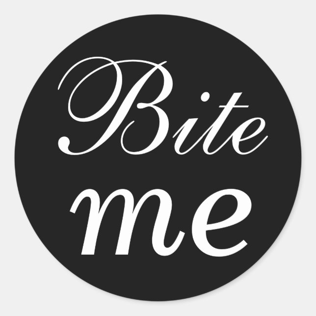 Sticker Black and White Bite Me (Devant)