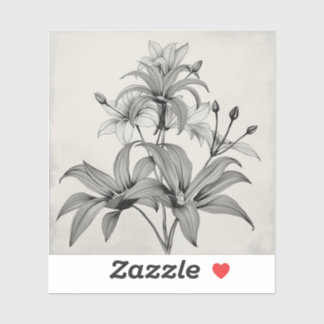 Sticker black and white outline art of endangered plant 