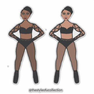 Sticker Black Criss Cross Dancers