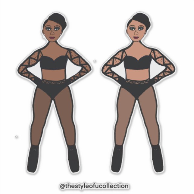 Sticker Black  Criss Cross Dancers (Devant)