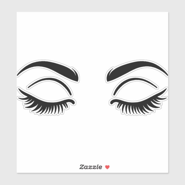 Sticker Black Eyelashes Lashes Beauté Lash (Feuille)