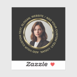 Sticker Black & gold design, Logo or Photo in gold circle,