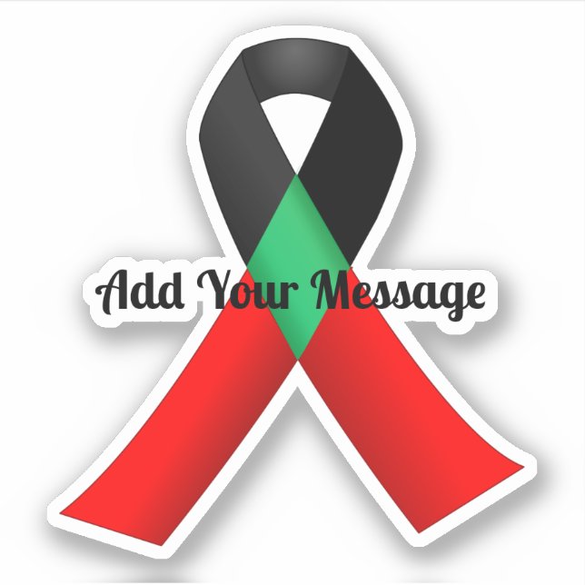 Sticker Black HIV/AIDS Awareness Ribbon (Devant)