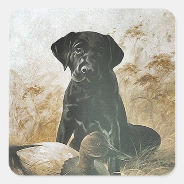 STICKER Black Lab Labradors Retrievers Upland Hund (Vorderseite)