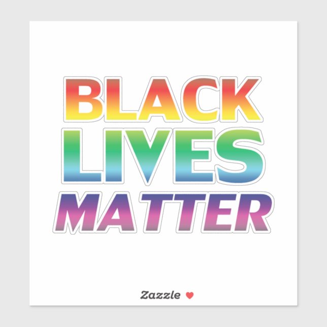 Sticker Black Lives Matt Rainbow typographie lgbt pride (Feuille)