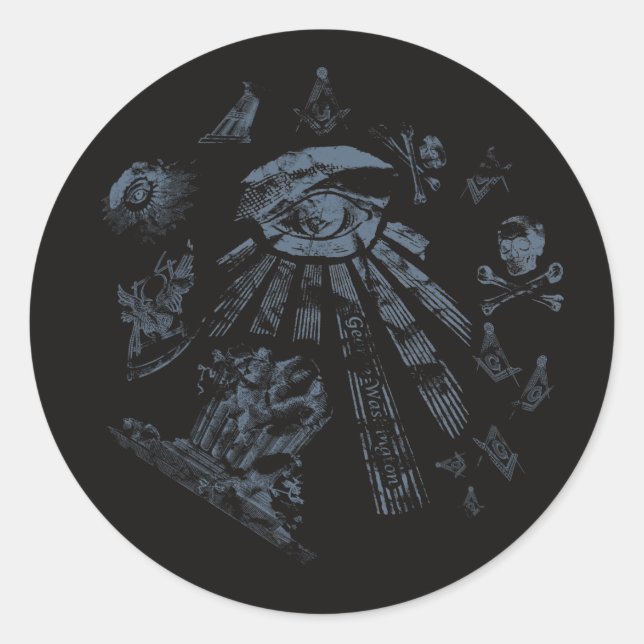 Sticker Black Masonic Fantasy Blue (Vorderseite)
