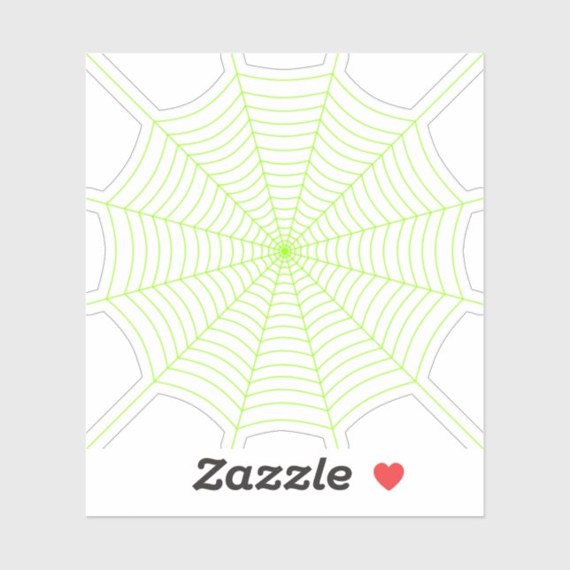Sticker Black neon vert toile d'araignée Halloween motif (Feuille)