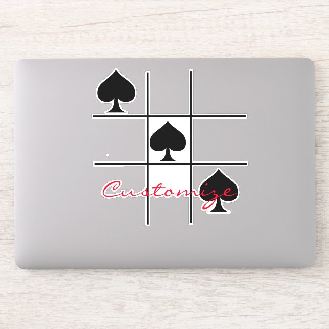 Sticker Black Spades Tic Tac Toe Thunder_Cove (Ordinateur)