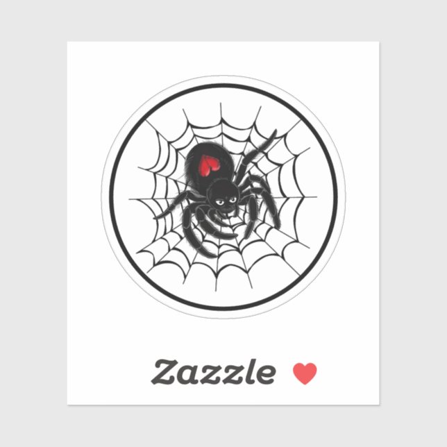 Sticker Black Spider en Web (Feuille)
