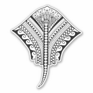Sticker Black Tribal Stingray Manta Ray