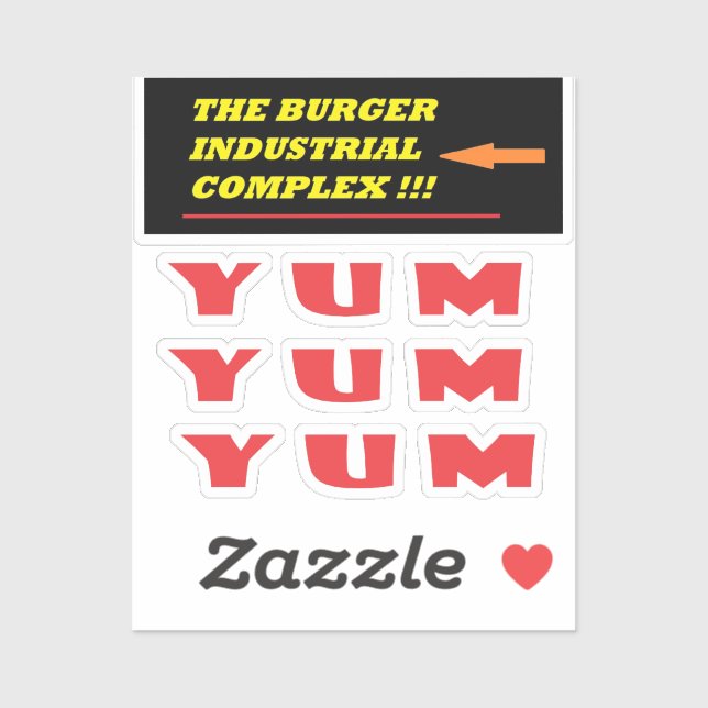Sticker Blague de nourriture amusante sur notre burger trè (Feuille)