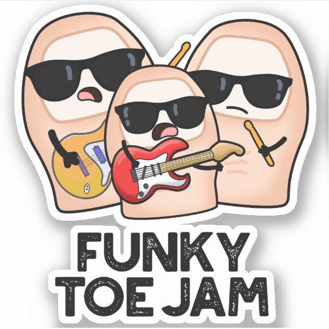 Sticker Blague musicale funky sur les orteils  (Devant)
