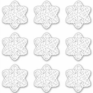 Sticker blanc à flocons de neige de 3 jours