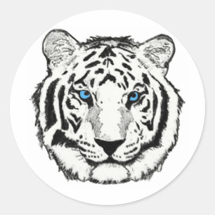 Sticker blanc en tigre