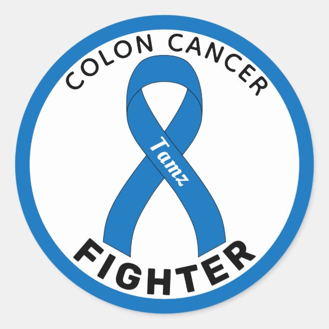Sticker blanc rond blanc pour combattre le cancer  (Devant)