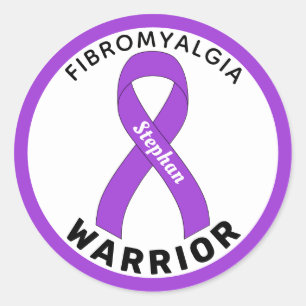 Sticker blanc rond Fibromyalgia Warria