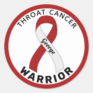 Sticker blanc rond pour guerrier du cancer de la g