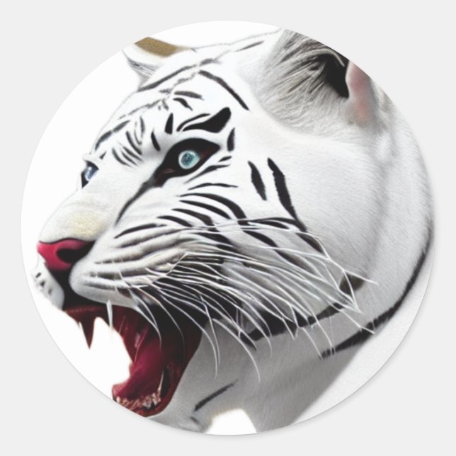 Sticker blanc Tiger Classic Round (Devant)