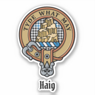 Sticker Blason de Clan Haig sur tartan à carreaux