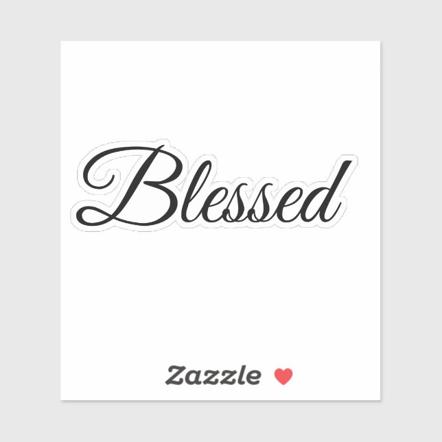Sticker Blessed Calligraphy Modern Typography Elegant (Feuille)