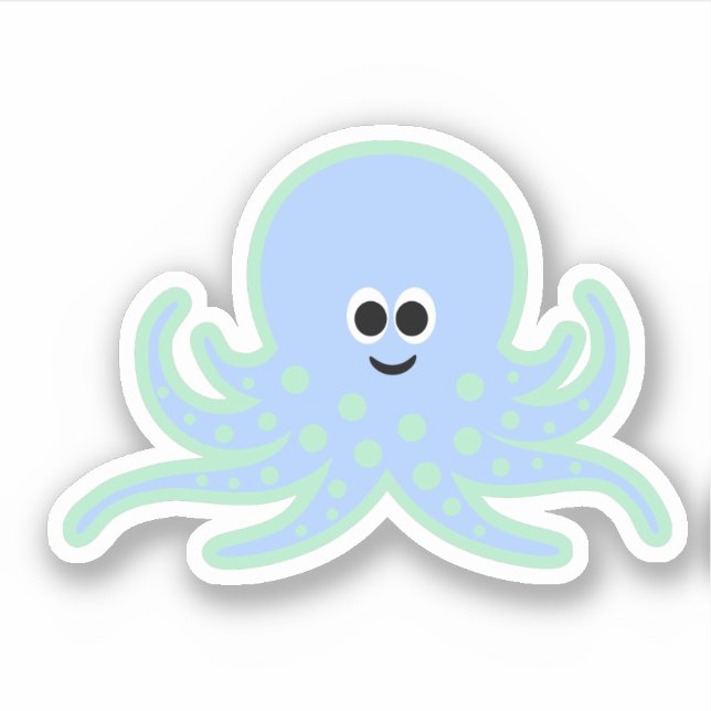 Sticker Bleu clair et vert avec Pois Polka (Devant)