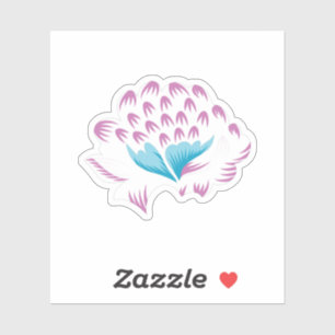Sticker Bleu de Cornflower clair, Ciel Mégenta, Fille
