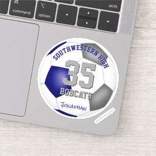 Sticker bleu gris équipe couleurs garçons filles soccer