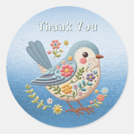 Sticker bleu Little Bird Floral
