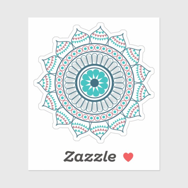 Sticker Bleu Lotus mandala (Feuille)