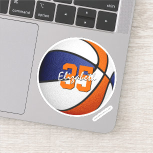 Sticker bleu orange équipe couleurs enfants basket