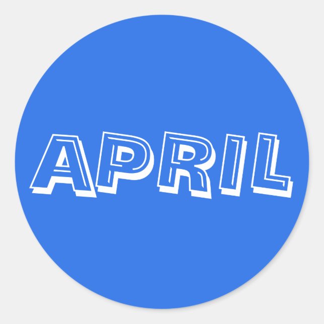 Sticker bleu royal pour soupe Alphabet d'avril par (Devant)