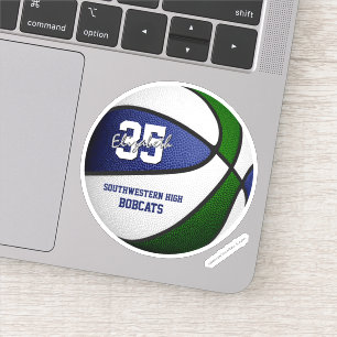 Sticker bleu vert équipe de basket couleurs personnalisées