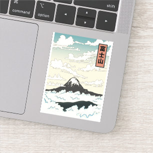 Sticker Bloc d'art du Japon Mont Fuji.