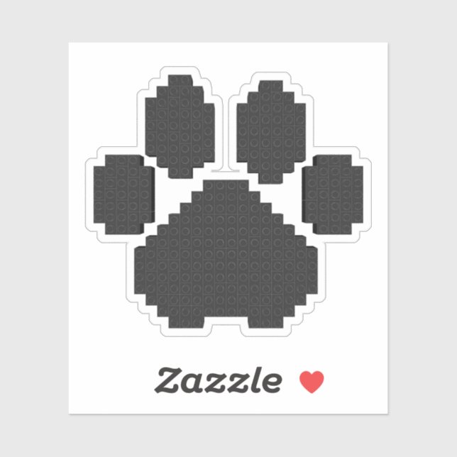 Sticker Blocs de construction d'empreintes de chien noir (Feuille)