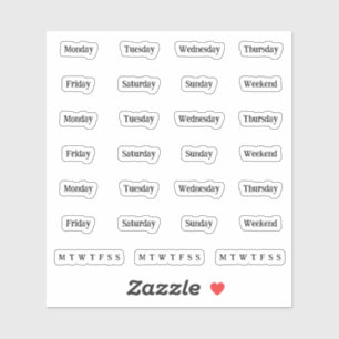 Sticker Blocs. Jours De La Semaine - Transparent