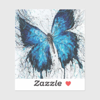 Sticker Blue and Black Butterfly
