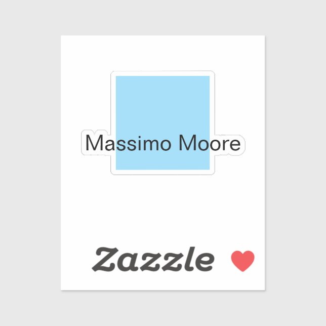 Sticker Blue Black White Plain Elegant Own Name (Feuille)