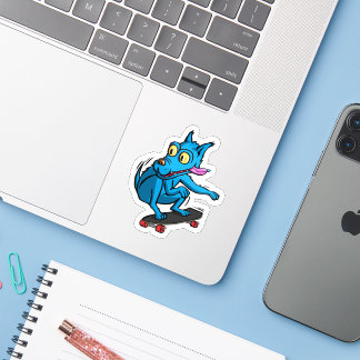 Sticker Blue dog skater